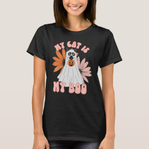 Meine Katze ist mein Boo Floral Groovy Ghost Cat S T-Shirt