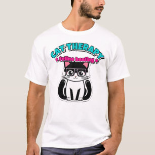 Meine Katze ist mein Therapeut Lustiges süßes Haus T-Shirt