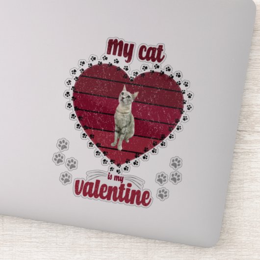 Meine Katze ist mein Valentine Aufkleber (Detail)