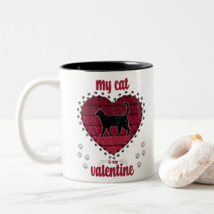 Meine Katze ist mein Valentine Bestes Geschenk f Zweifarbige Tasse