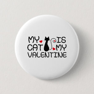 Meine Katze ist mein Valentine Button