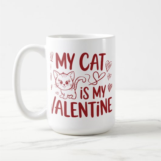 Meine Katze ist mein Valentine Kaffeetasse (Links)