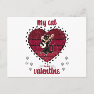 Meine Katze ist mein Valentine Katzenliebhaber V Postkarte