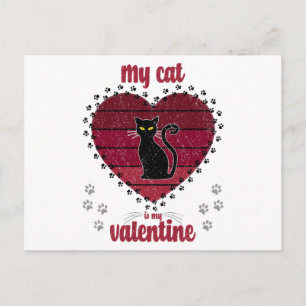 Meine Katze ist mein Valentine   Niedliche Valenti Postkarte