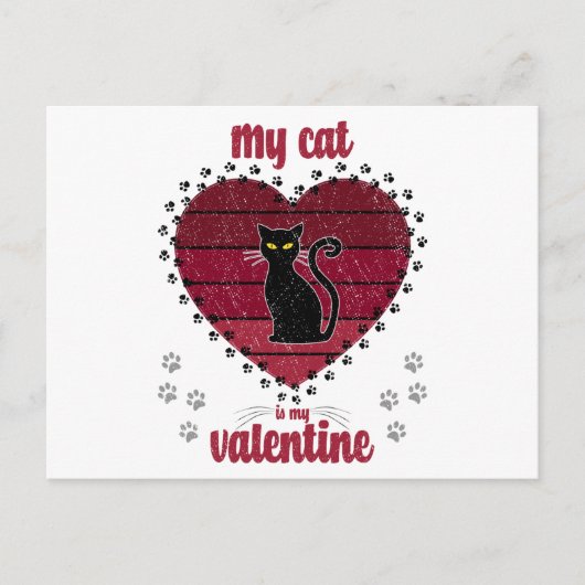 Meine Katze ist mein Valentine | Niedliche Valenti Postkarte (Vorderseite)