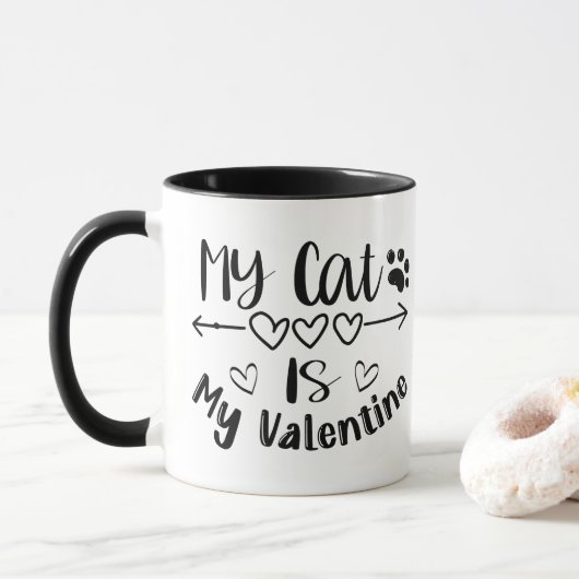 Meine Katze ist mein Valentine Tasse (Mit Donut)