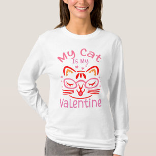 Meine Katze ist mein Valentinschläfchen T-Shirt