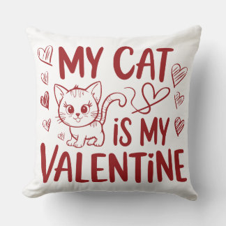 Meine Katze ist mein Valentinstag Kissen