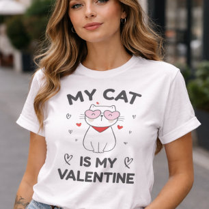 Meine Katze ist mein Valentinstag Süße Katzenliebh T-Shirt