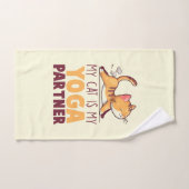 Meine Katze ist mein Yoga-Partner - Stretching Cat Badhandtuch Set (Handtuch)