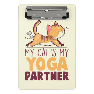 Meine Katze ist mein Yoga-Partner - Stretching Cat Mini Klemmbrett