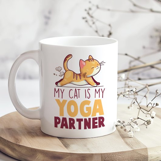 "Meine Katze ist mein Yogapartner" Funny Kaffeetasse