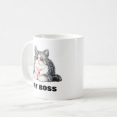 Meine Katze ist meine Bosssonnenbrille Krawatte lu Kaffeetasse (Vorderseite Links)