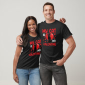 Meine Katze ist meine Valentine Paw Herzkatzenbesi T-Shirt (Unisex)