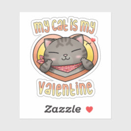Meine Katze ist meine Valentine Tabby Cat Aufkleber