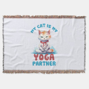 Meine Katze ist meine Yogapartnerin - eine adorabl Decke