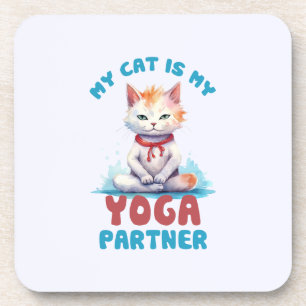 Meine Katze ist meine Yogapartnerin - eine adorabl Getränkeuntersetzer