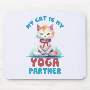 Meine Katze ist meine Yogapartnerin - eine adorabl Mousepad