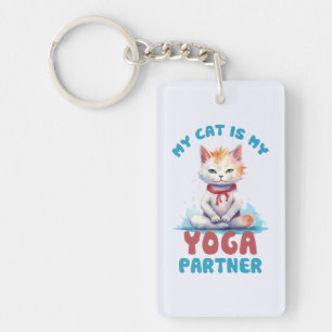 Meine Katze ist meine Yogapartnerin - eine adorabl Schlüsselanhänger