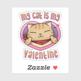 Meine Katze ist My Valentine Orange Tabby Aufkleber