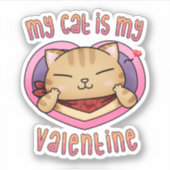 Meine Katze ist My Valentine Orange Tabby Aufkleber (Vorderseite)