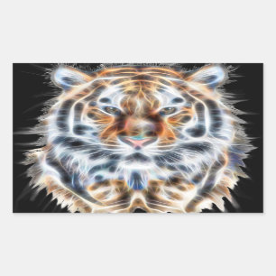 Meine Katze ist Schauspiel Up Tiger Bold Energy Rechteckiger Aufkleber