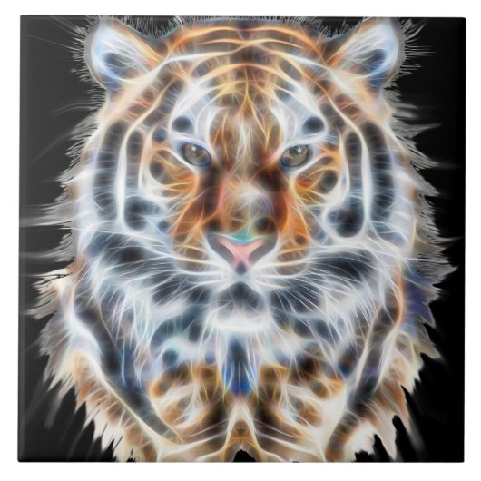 Meine Katze ist Schauspiel Up Tiger Gesichtsenergi Fliese (Vorderseite)