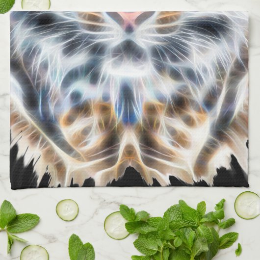 Meine Katze ist Schauspiel Up Tiger Gesichtsenergi Geschirrtuch (Gefaltet)