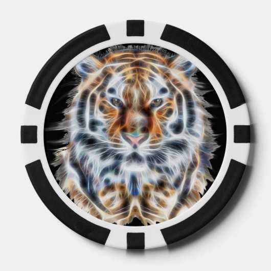 Meine Katze ist Schauspiel Up Tiger Portrait Energ Pokerchips (Vorderseite)