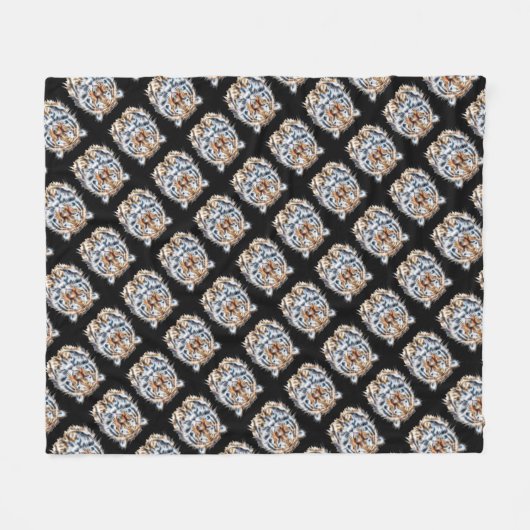 Meine Katze ist Schauspiel Up Tiger Style Energy Fleecedecke (Vorderseite (Horizontal))