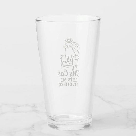 Meine Katze Lasse mich hier - Funny Cat Lover Art Glas (Rückseite)