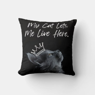 Meine Katze lässt mich hier wohnen Kissen