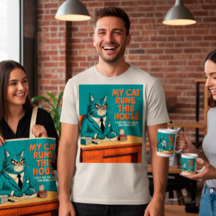 Meine Katze läuft in diesem Haus   Vintages Zitat T-Shirt