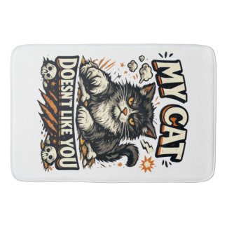 Meine Katze mag dich nicht Retro Badematte