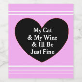 Meine Katze & mein Wein und ich werde einfach gut. Weinetikett (Einzelnes Label)