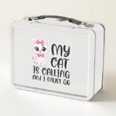 Meine Katze ruft und ich muss gehen Metall Brotdose (Rückseite)