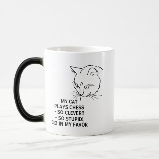 Meine Katze spielt Schach individuell anpassbar Verwandlungstasse (Links)