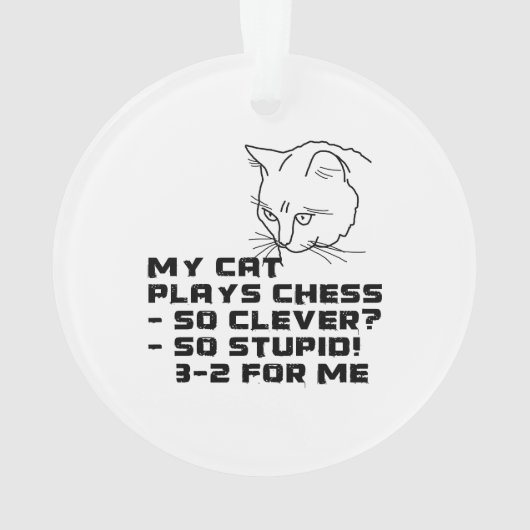 Meine Katze spielt Schach Ornament (Rückseite)