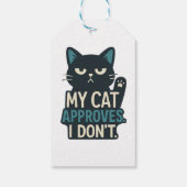 Meine Katze stimmt zu, ich weiß nicht - Funny Cat  Geschenkanhänger (Rückseite)