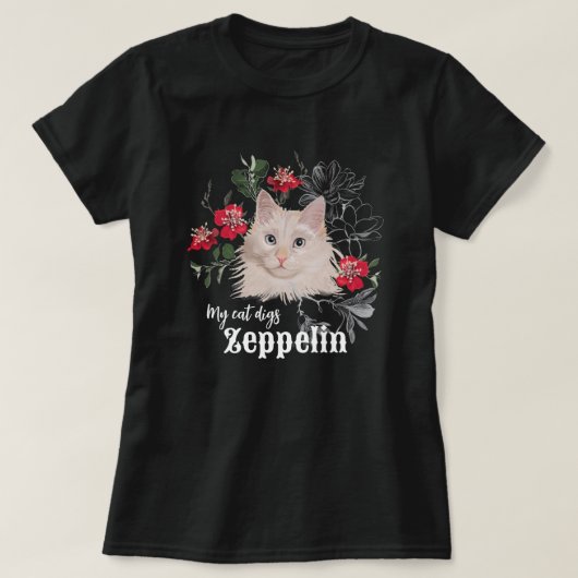Meine Katze streift Zeppelin-T - Shirt Schwarz-wei (Design vorne)