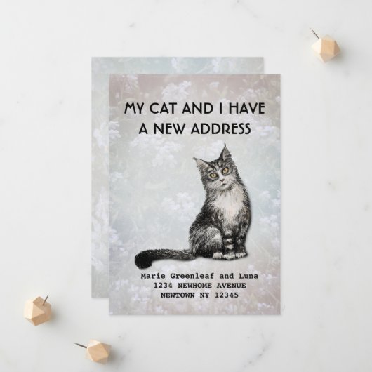 Meine Katze und ich haben die Ankündigung verschob (Vorderseite/Rückseite Beispiel)