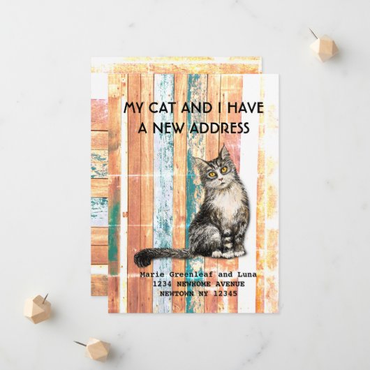 Meine Katze und ich haben die Ankündigung verschob (Vorderseite/Rückseite Beispiel)