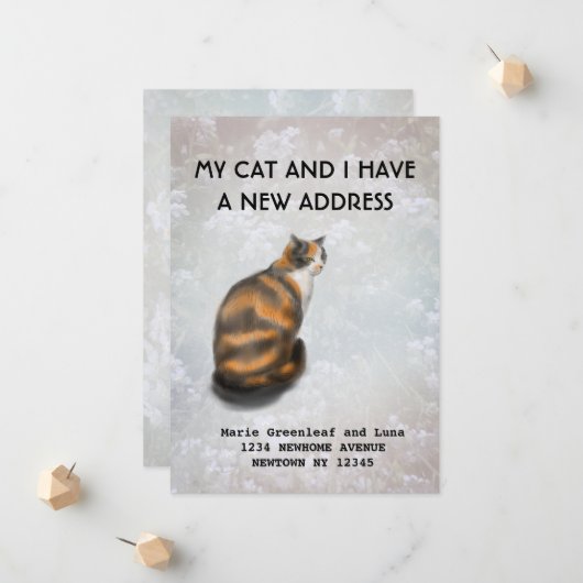 Meine Katze und ich haben die Ankündigung verschob (Vorderseite/Rückseite Beispiel)