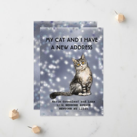 Meine Katze und ich haben die Ankündigung verschob (Vorderseite/Rückseite Beispiel)