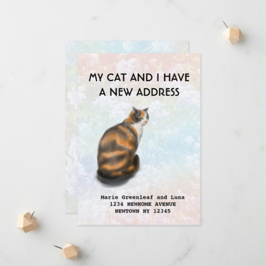 Meine Katze und ich haben die Ankündigung verschob (Vorderseite/Rückseite Beispiel)