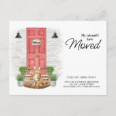 Meine Katze und ich haben die rote Vordertür versc Ankündigungspostkarte (Vorderseite)