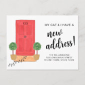 Meine Katze und ich haben eine neue Adresse Ankündigungspostkarte (Vorderseite)