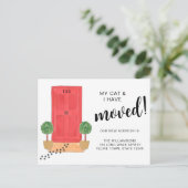 Meine Katze und ich haben mich bewegt Ankündigungspostkarte (Stehend Vorderseite)