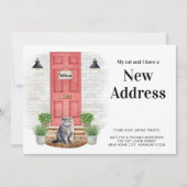 Meine Katze und ich neue Adresse Graue Katze Tür b Ankündigung (Vorderseite)