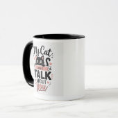 Meine Katze und ich sprechen über Dich Tasse (Vorderseite Links)